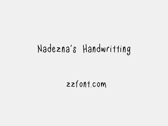 Nadezna's Handwritting