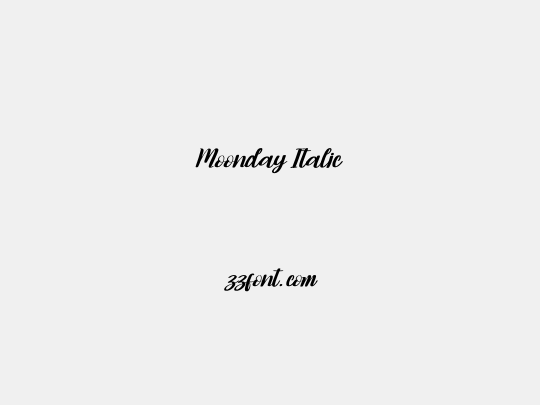 Moonday Italic