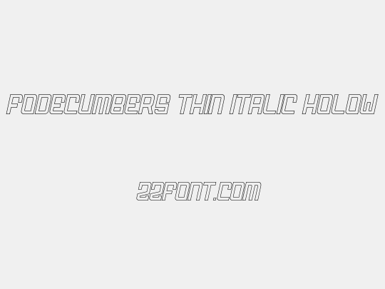 FODECUMBERS THIN ITALIC HOLOW