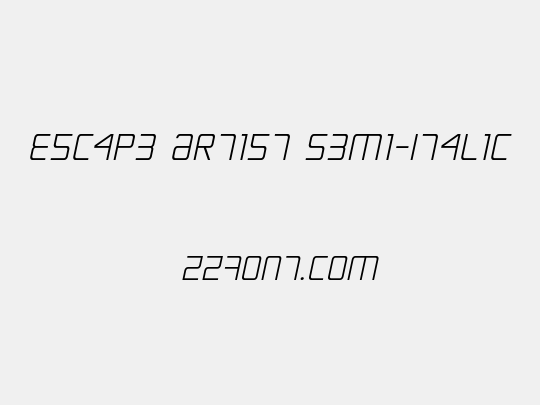 Escape Artist Semi-Italic
