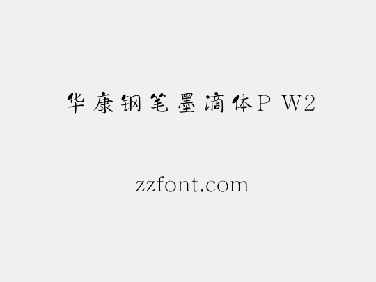 华康钢笔墨滴体P W2