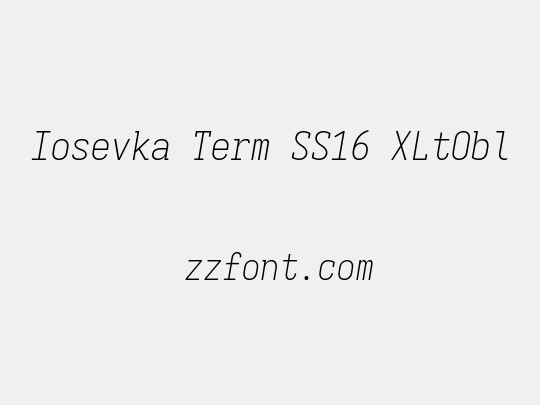 Iosevka Term SS16 XLtObl