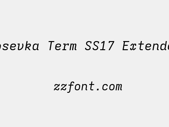 Iosevka Term SS17 Extended
