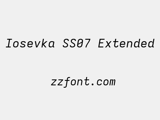 Iosevka SS07 Extended
