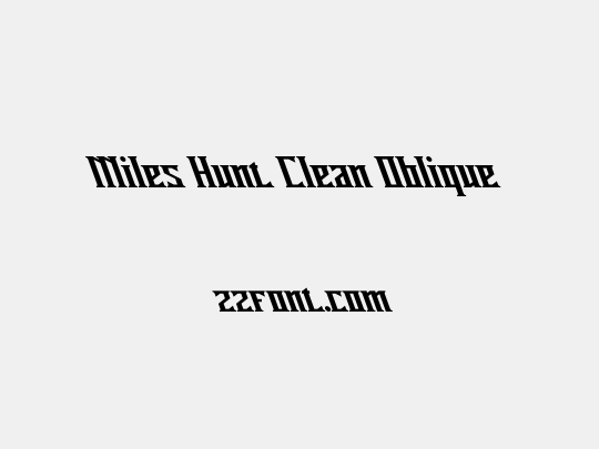 Miles Hunt Clean Oblique