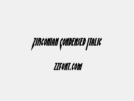 Zirconian Condensed Italic