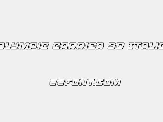 Olympic Carrier 3D Italic
