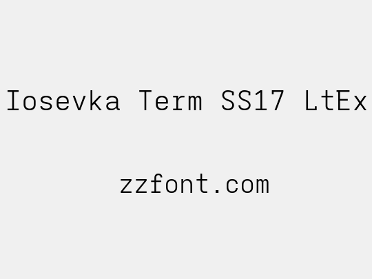 Iosevka Term SS17 LtEx