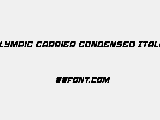 Olympic Carrier Condensed Italic
