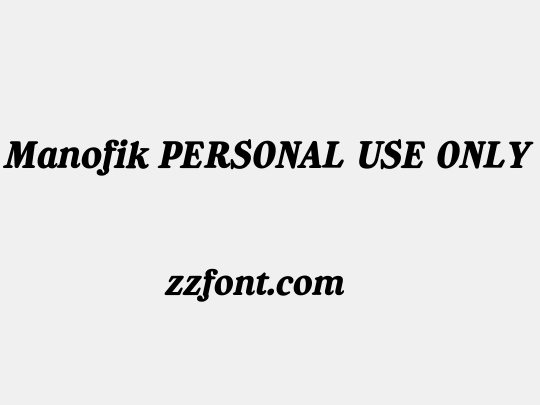 Manofik PERSONAL USE ONLY
