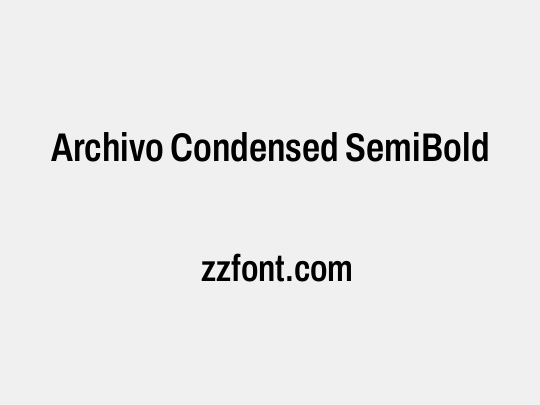 Archivo Condensed SemiBold