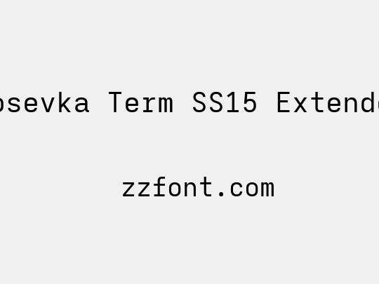 Iosevka Term SS15 Extended