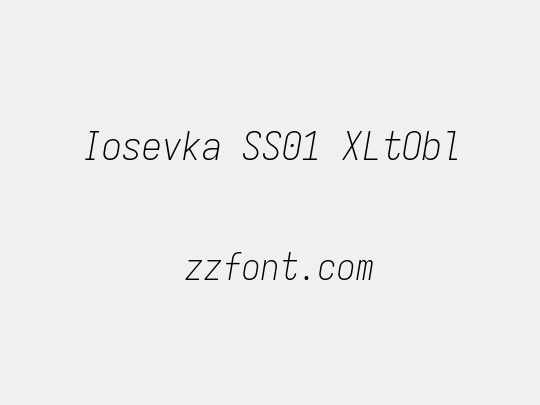 Iosevka SS01 XLtObl