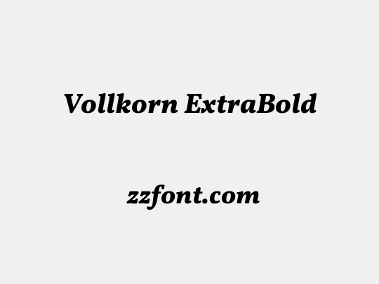 Vollkorn ExtraBold