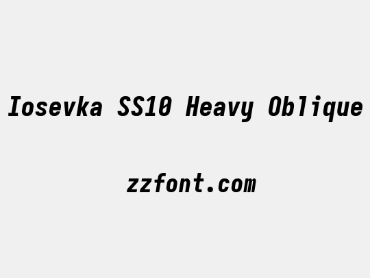 Iosevka SS10 Heavy Oblique