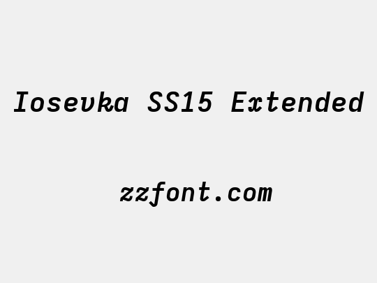 Iosevka SS15 Extended