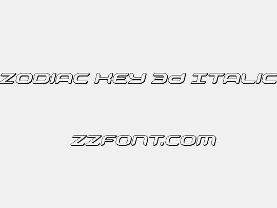 Zodiac Key 3D Italic