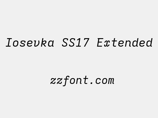 Iosevka SS17 Extended