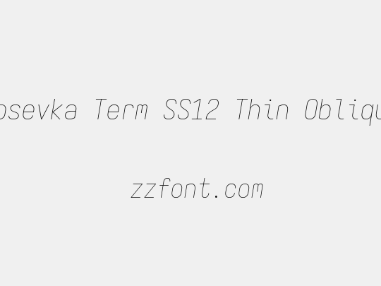 Iosevka Term SS12 Thin Oblique