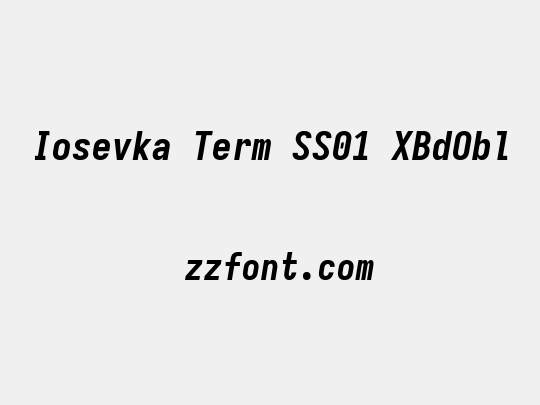 Iosevka Term SS01 XBdObl