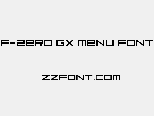 F-Zero GX Menu Font