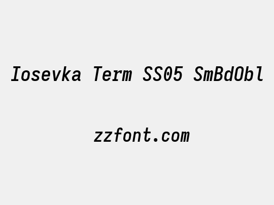 Iosevka Term SS05 SmBdObl