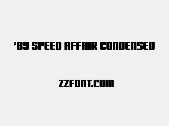 '89 Speed Affair Condensed