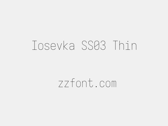 Iosevka SS03 Thin