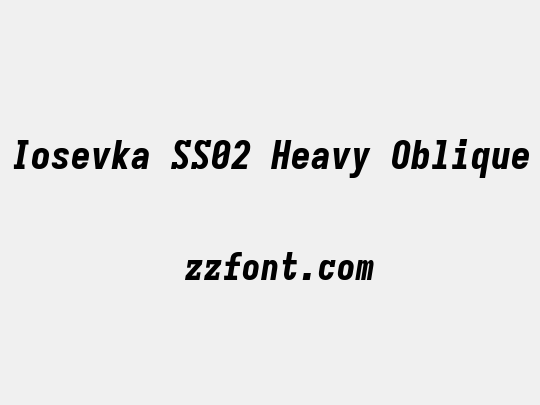 Iosevka SS02 Heavy Oblique