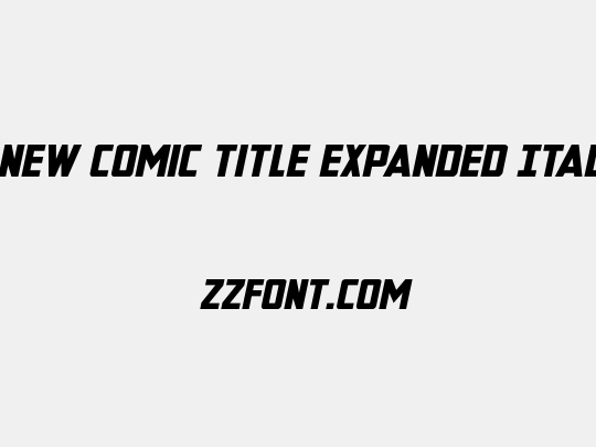 New Comic Title Expanded Ital