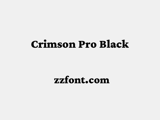 Crimson Pro Black