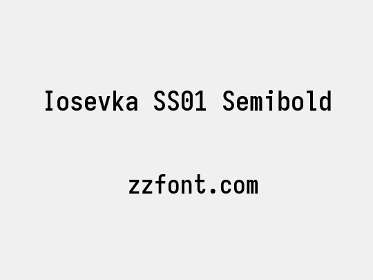 Iosevka SS01 Semibold
