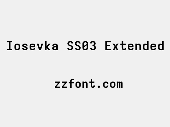Iosevka SS03 Extended