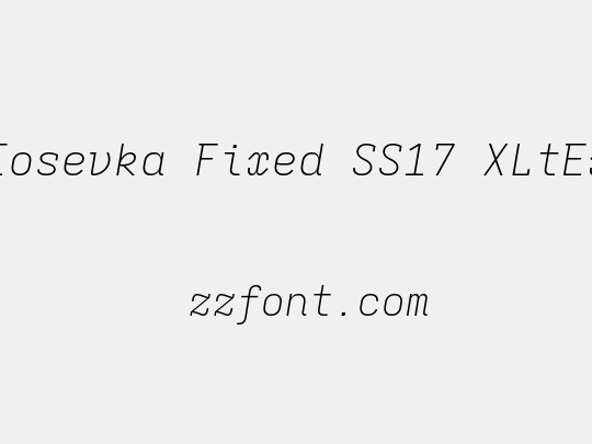 Iosevka Fixed SS17 XLtEx