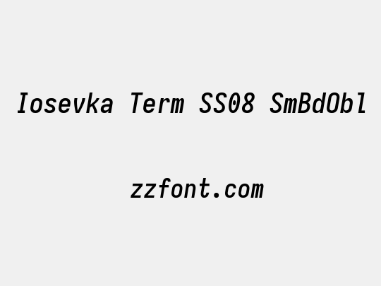 Iosevka Term SS08 SmBdObl