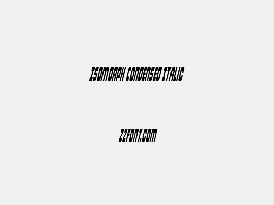 Isomorph Condensed Italic