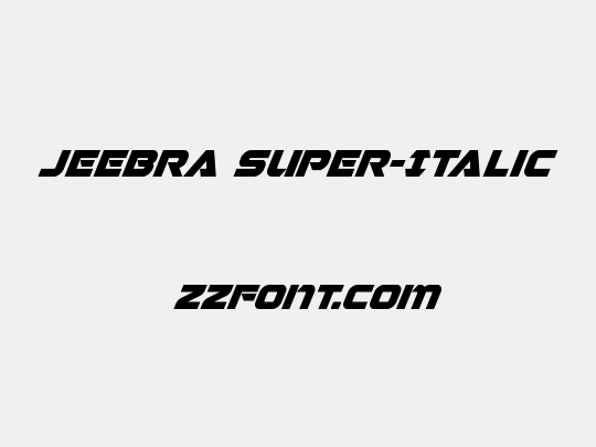 Jeebra Super-Italic