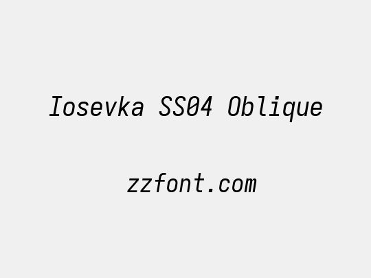 Iosevka SS04 Oblique