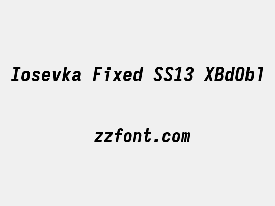 Iosevka Fixed SS13 XBdObl