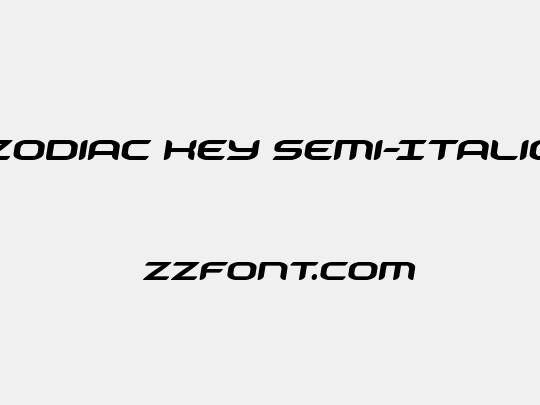Zodiac Key Semi-Italic