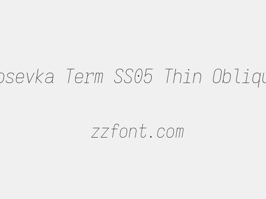 Iosevka Term SS05 Thin Oblique