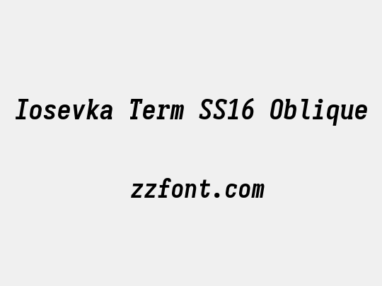 Iosevka Term SS16 Oblique