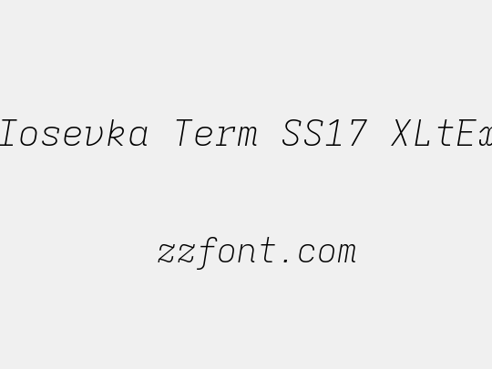 Iosevka Term SS17 XLtEx