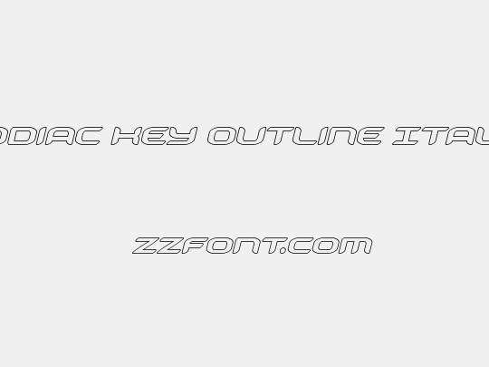 Zodiac Key Outline Italic