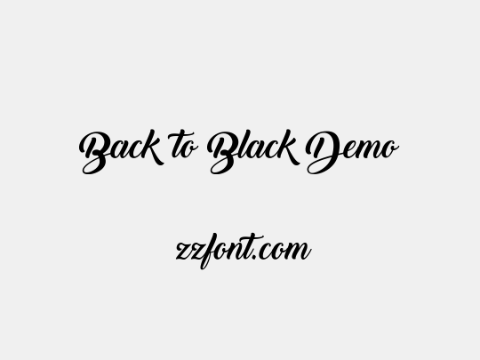 Back to Black Demo