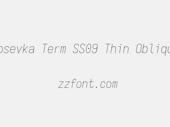 Iosevka Term SS09 Thin Oblique