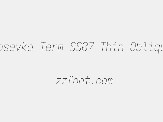 Iosevka Term SS07 Thin Oblique