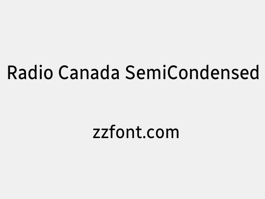 Radio Canada SemiCondensed