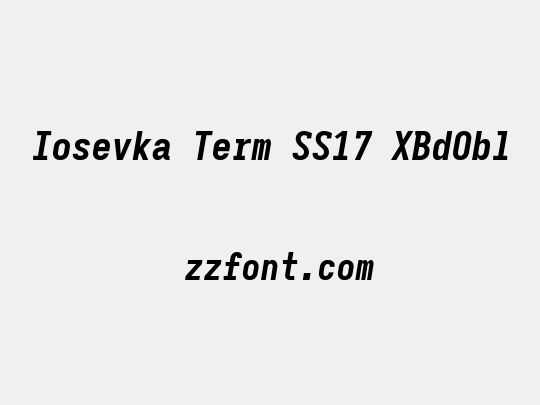 Iosevka Term SS17 XBdObl