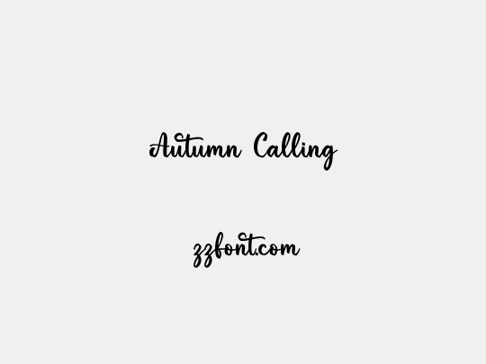 Autumn Calling